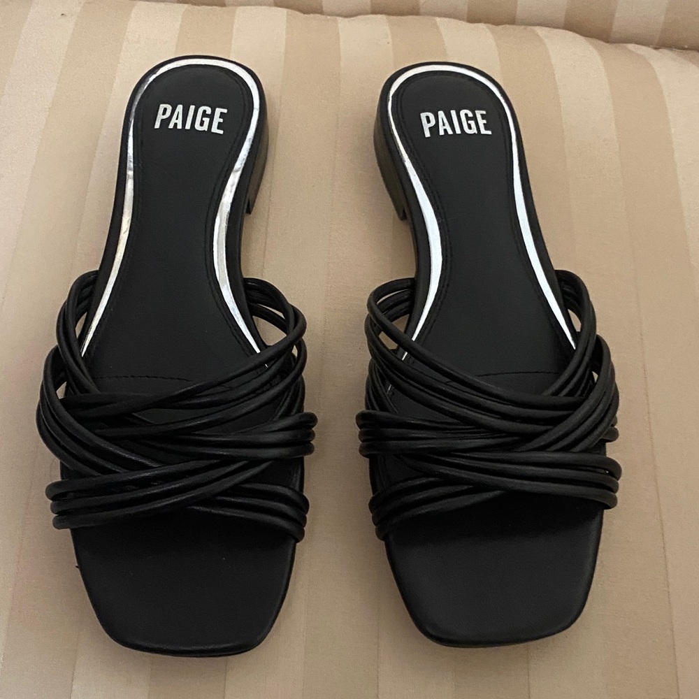 PAIGE Black Strappy Women's Sandals Size 8